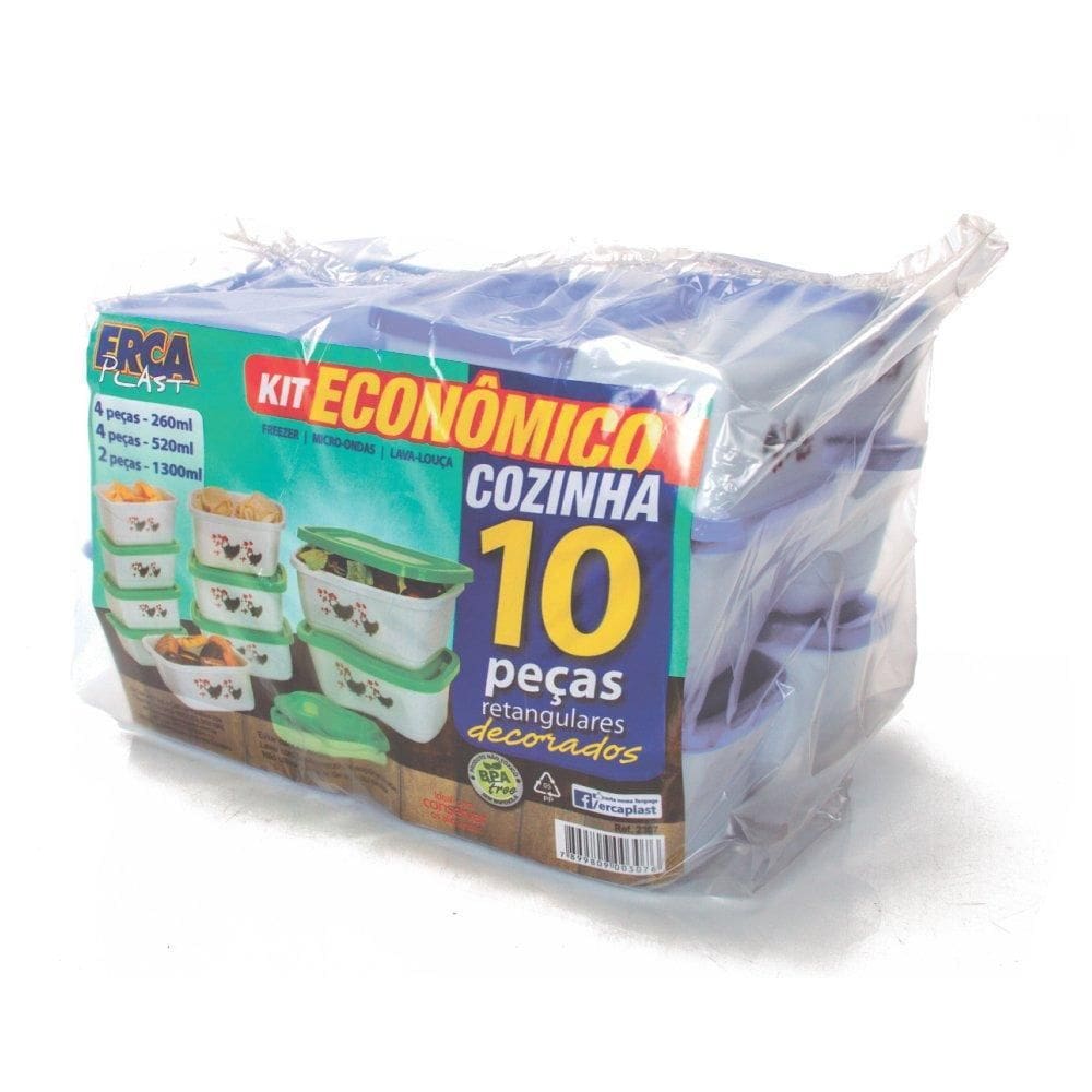 Conjunto 10 Potes Organizadores De Alimento Para Cozinha