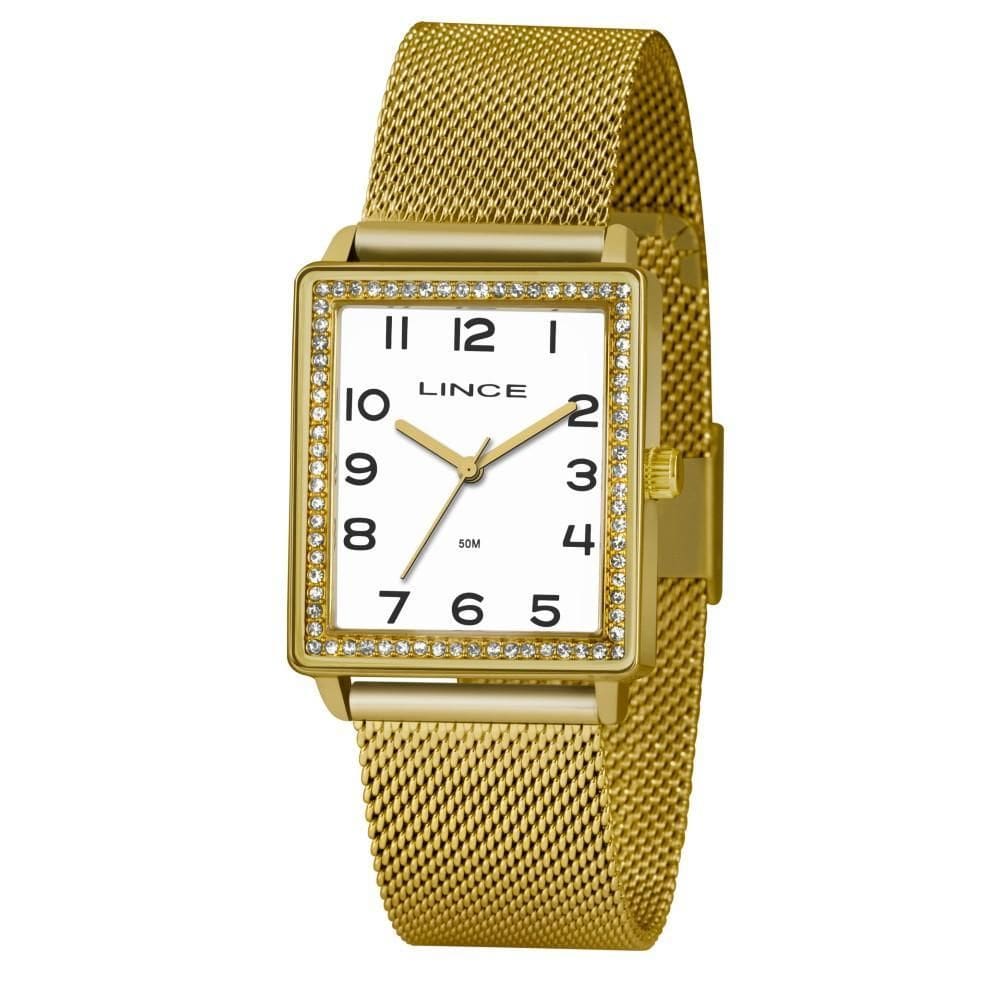 Relógio Feminino Lince Dourado LQG4665L B2KX