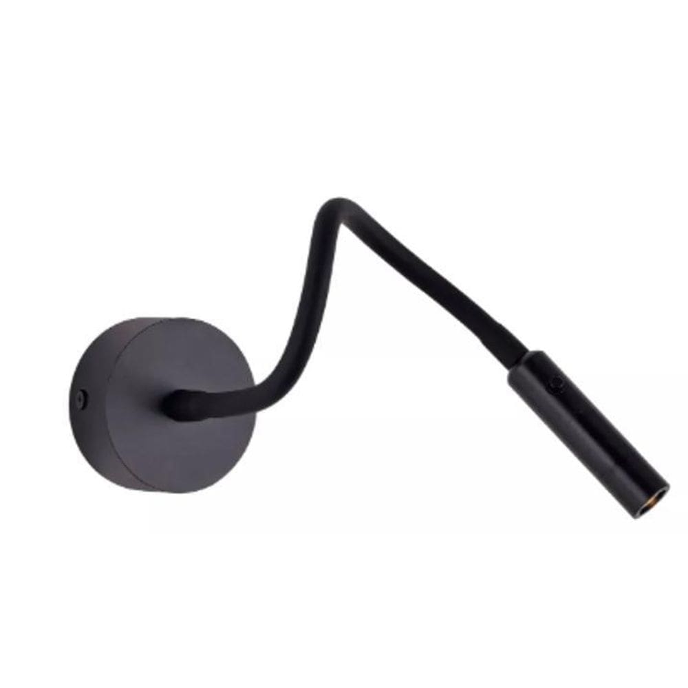 Arandela Cabeceira Flexível Pontual Led 3W 3000K - Preto