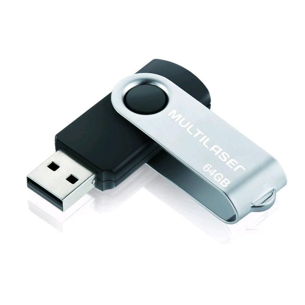 Pen Drive Multilaser Twist Preto 64gb - Pd590