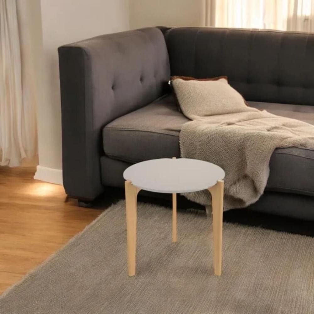 Mesa florida Budapeste off white perolizado/freijo