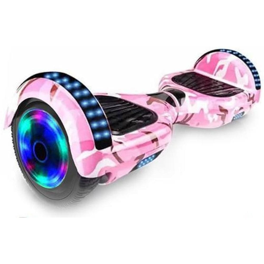 Hoverboard Overboard Skate Elétrico Led Rosa Camuflado Nº7