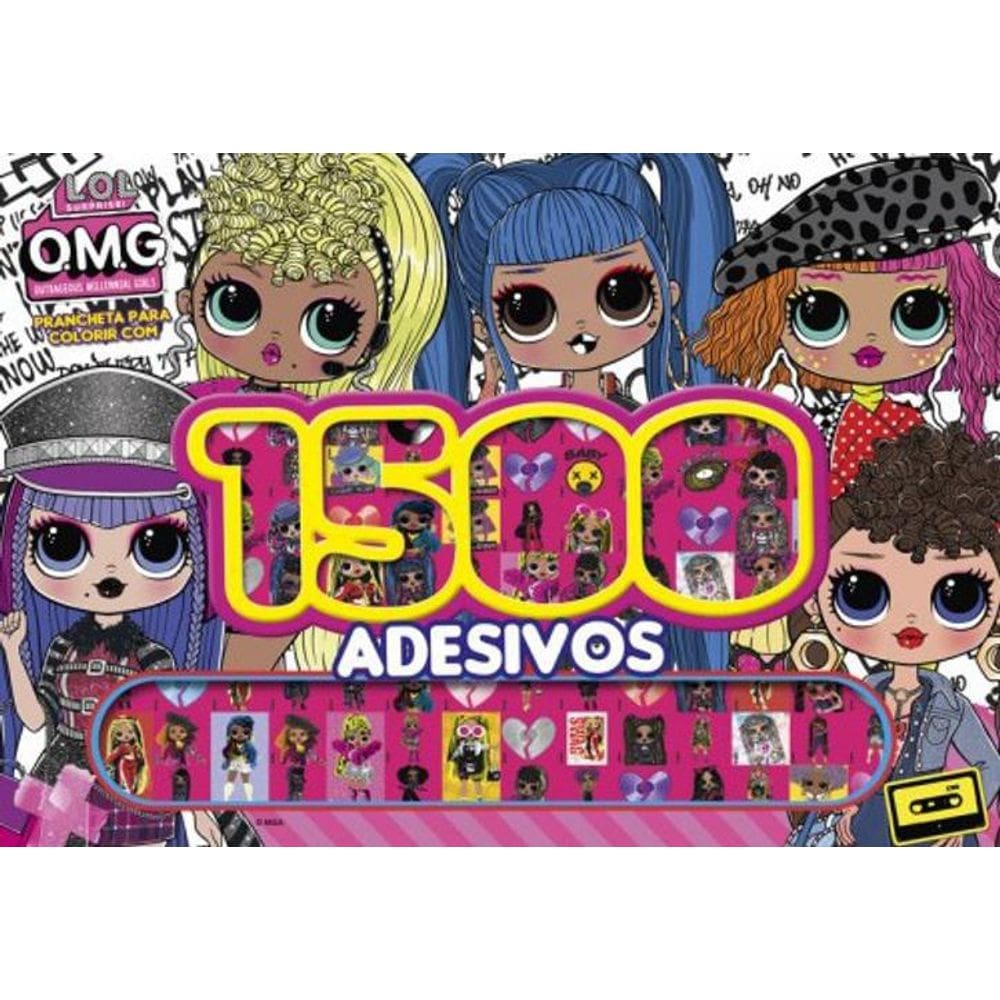 Livro Prancheta Colorir Com 1500 Adesivos - Lol Surprise Omg