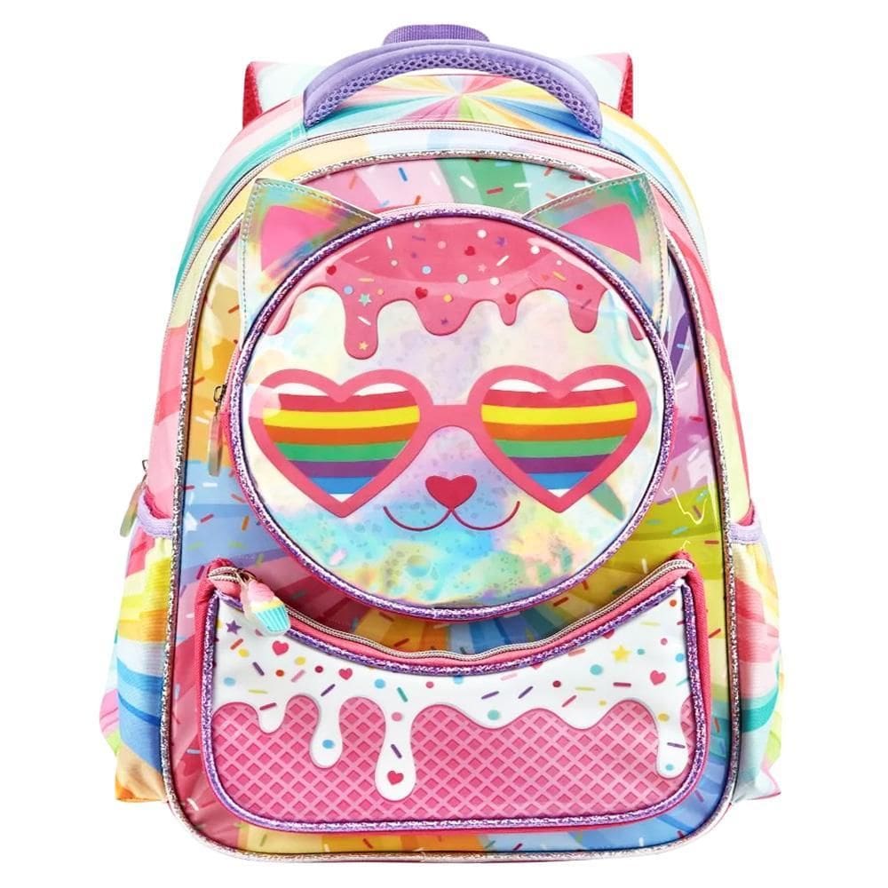 Mochila De Costas Escolar Infantil Estampa Candy Cat Meninas