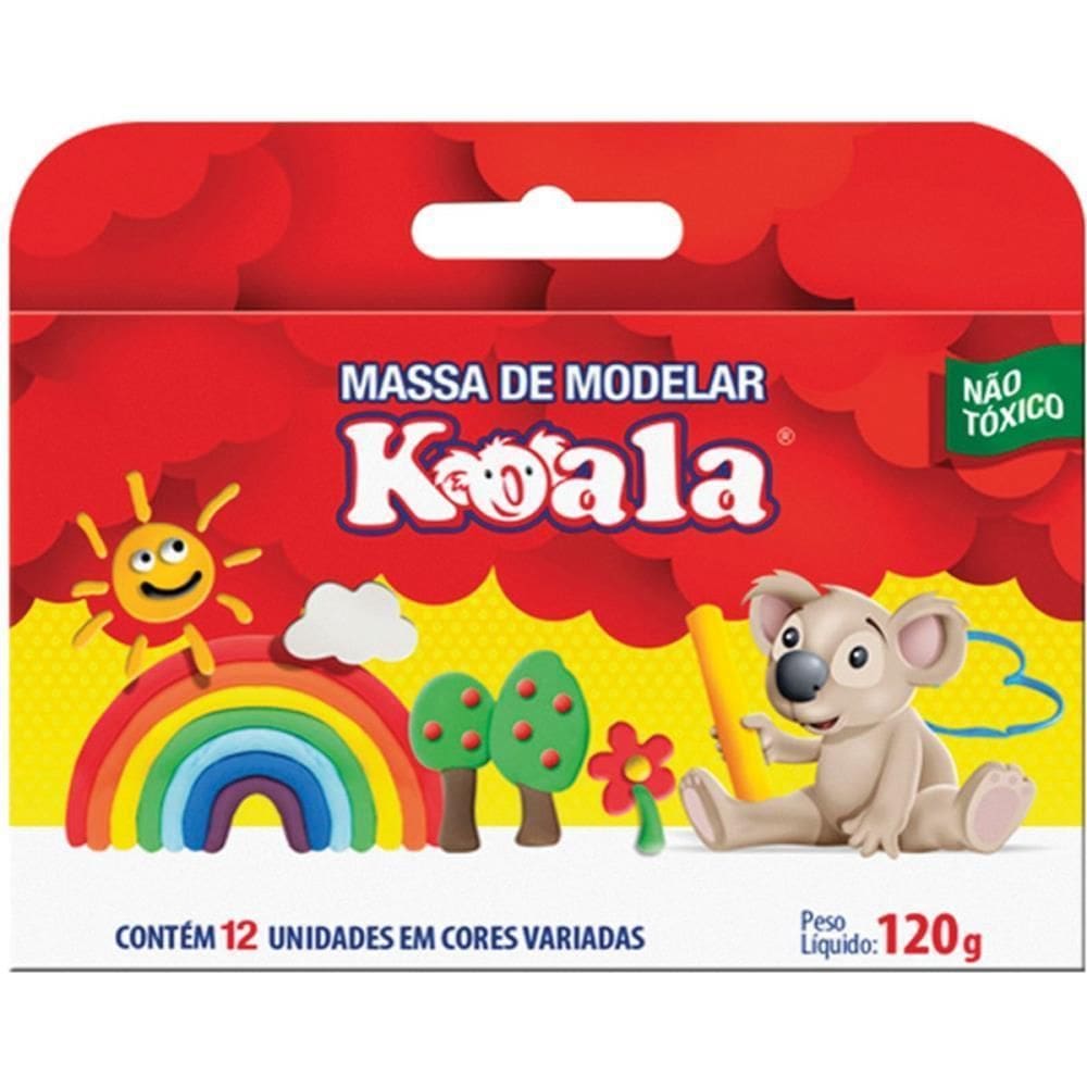 Massa Para Modelar Koala Com 12 Cores Pacote Com 06Un