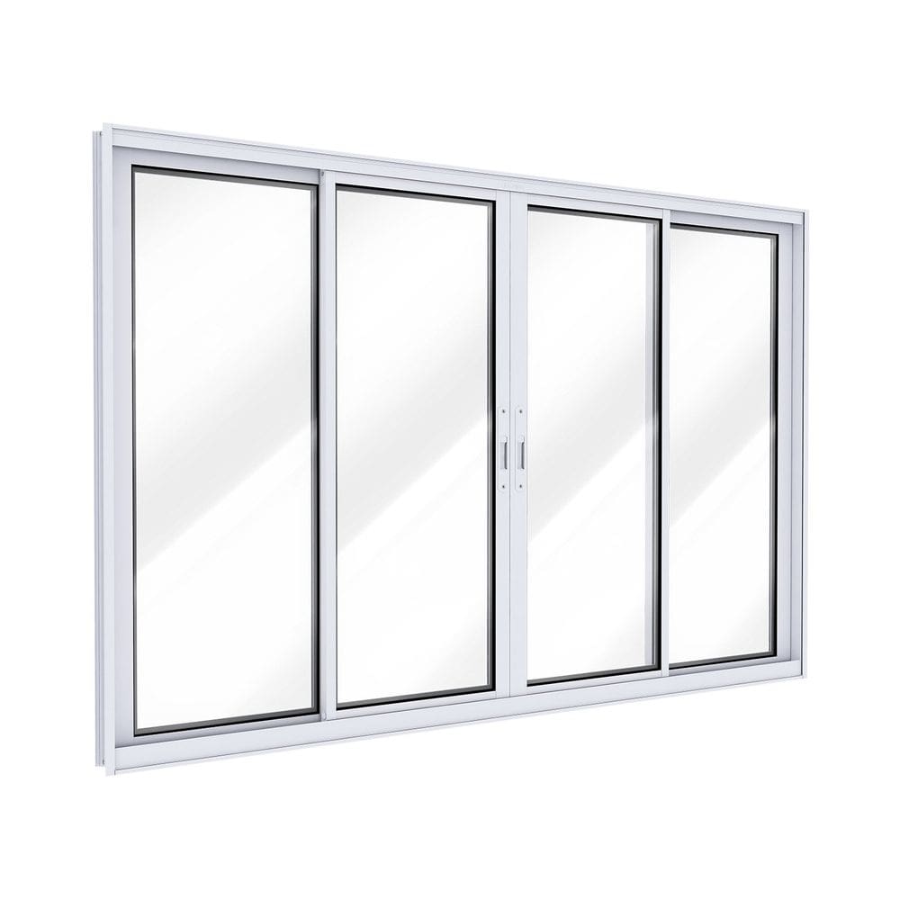 Janela de Alumínio de Correr 2 Folhas Móveis e 2 Folhas Fixas 100x200cm Lucasa Ideale Branco