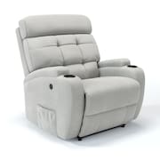 Poltrona Do Papai Reclinável Elétrica Com Massagem Em Tecido Linho