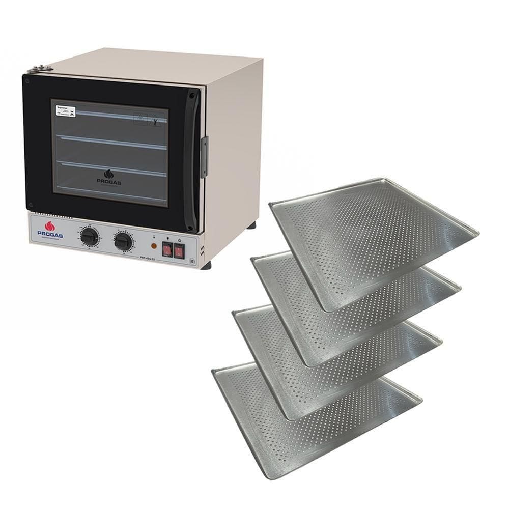 Forno Turbo Prp-004 G2 110V Preto Progás + 4 Assadeiras Cimapi 110V