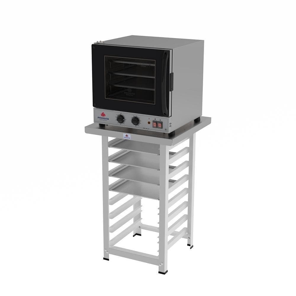 Forno Turbo Prp-004 G2 110V Preto + Bancada Mes-004 Progás + 4 Assadeiras Cimapi 110V