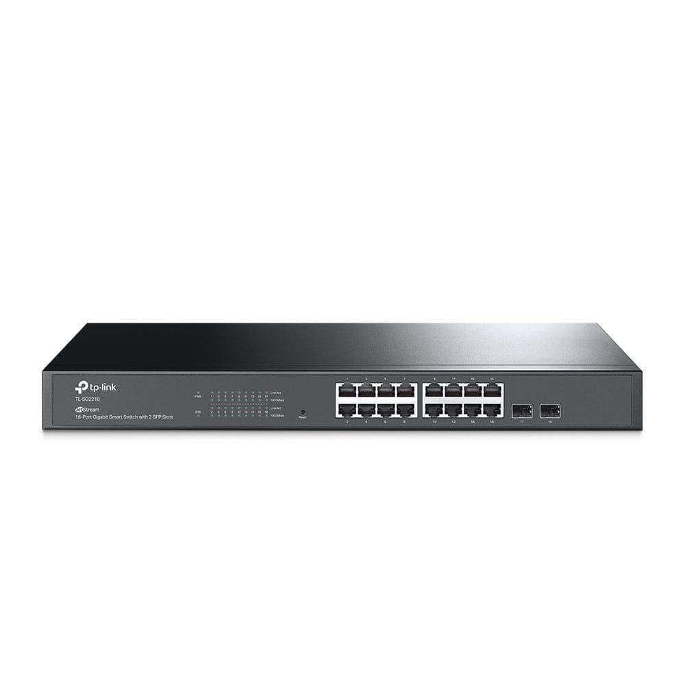 Switch Smart Gigabit C- 16 Portas 10-100-1000 E 2 Slots Sfp Tl-sg2218 Smb