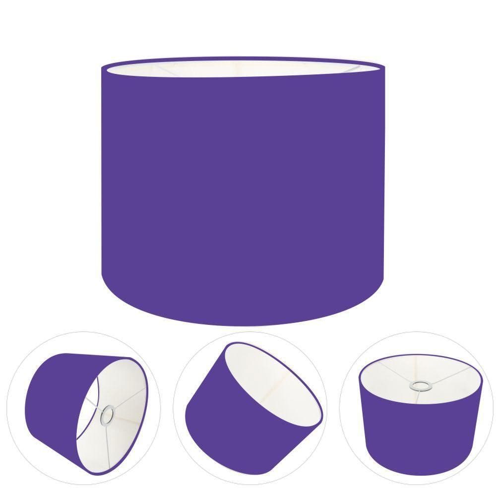 Cúpula Abajur E Luminária Cilíndrica Vivare Cp-7016 ø35x30cm - Bocal Nacional Roxo