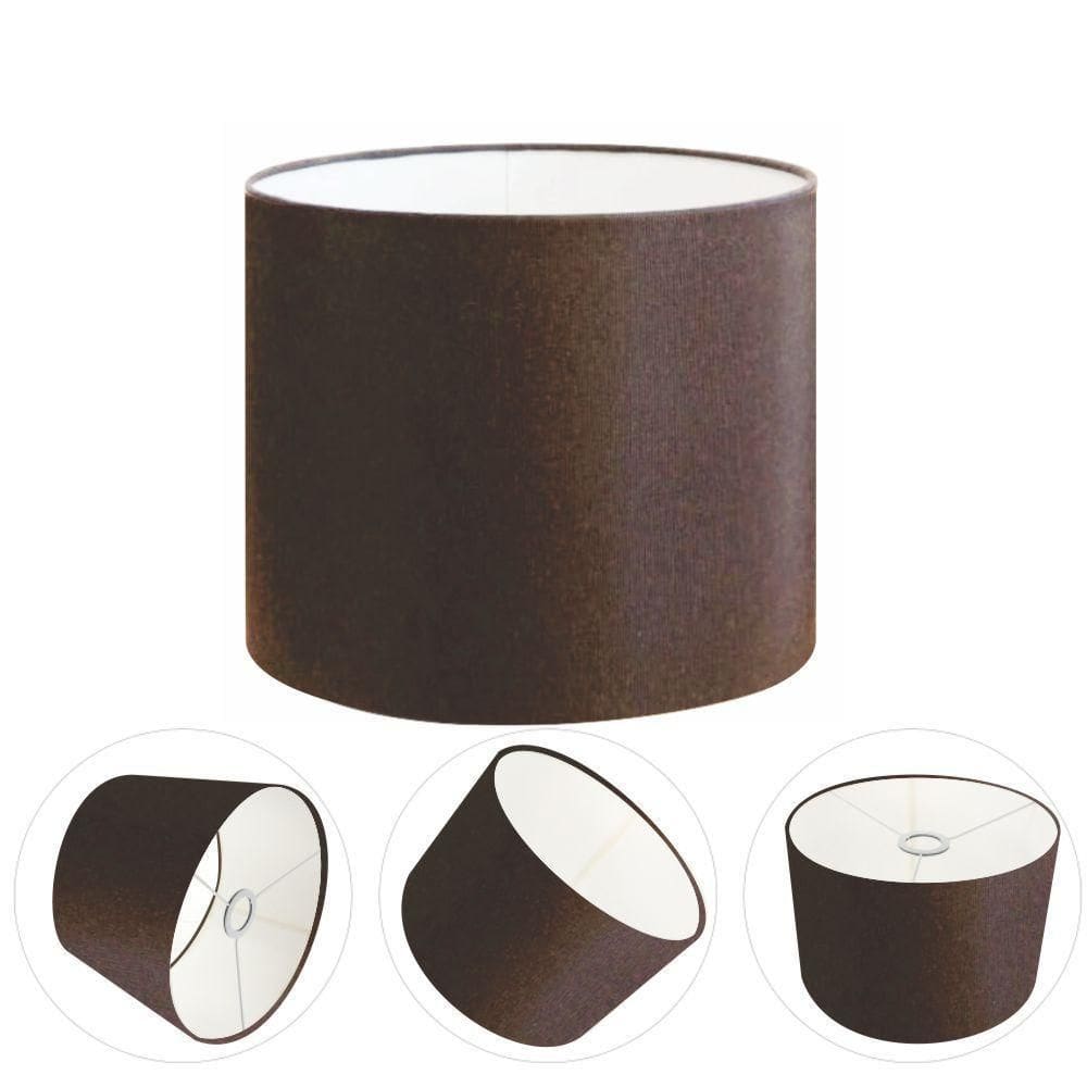 Cúpula Abajur E Luminária Cilíndrica Vivare Cp-7015 ø35x25cm - Bocal Nacional Cáqui
