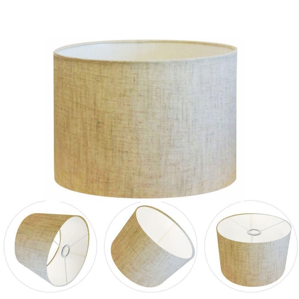 Cúpula Abajur Cilíndrica Cp-7018 ø40x25cm Linho Bege