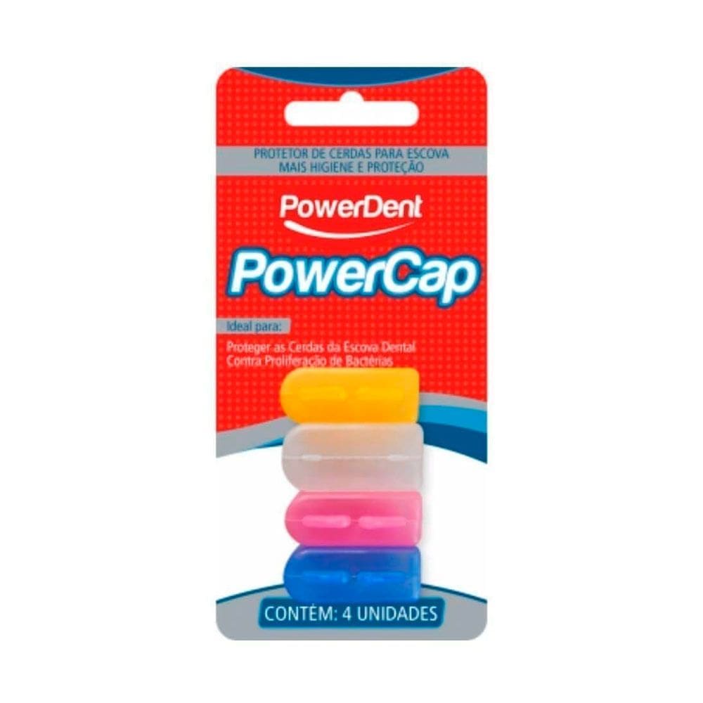 Protetor de Cerdas para Escova PowerDent PowerCap Cores 4 Unidades