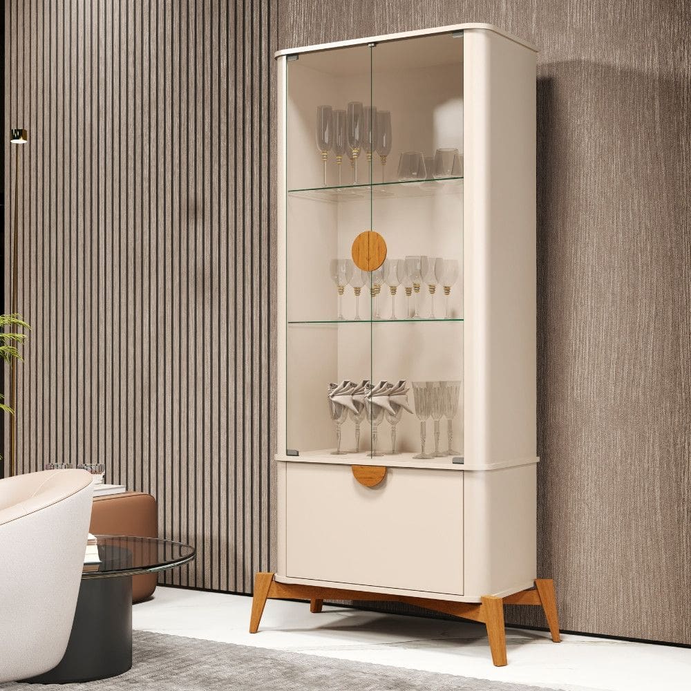 Cristaleira com Vidro 3 Portas Buriti JB Móveis