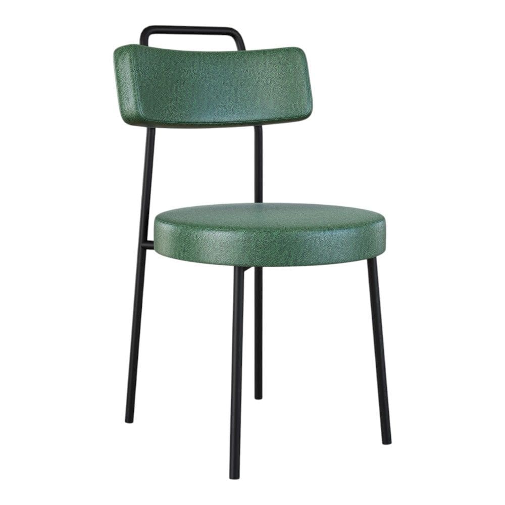 Cadeira Sala de Jantar Kobe Estofada com Encosto Couríssimo Verde - Abmaza