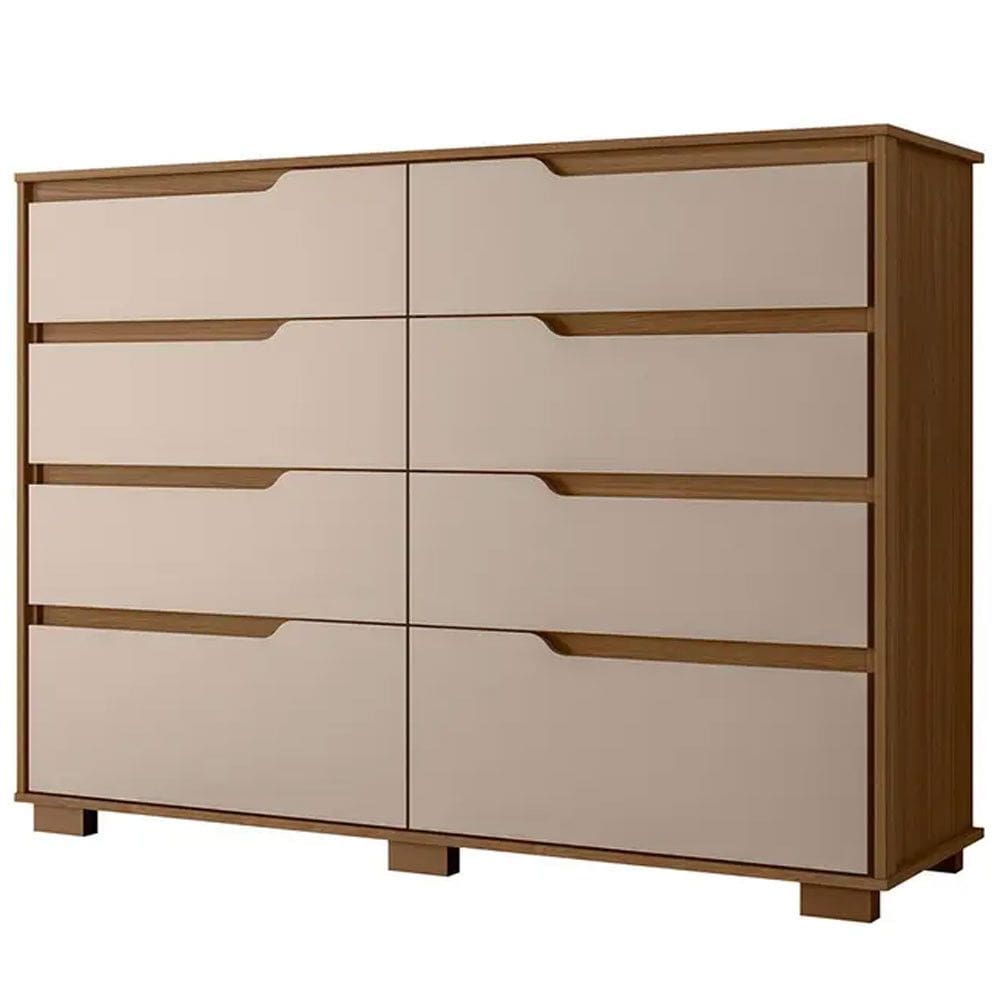 Cômoda Georgia  8 Gavetas MDP Corrediças Telescópicas Moval