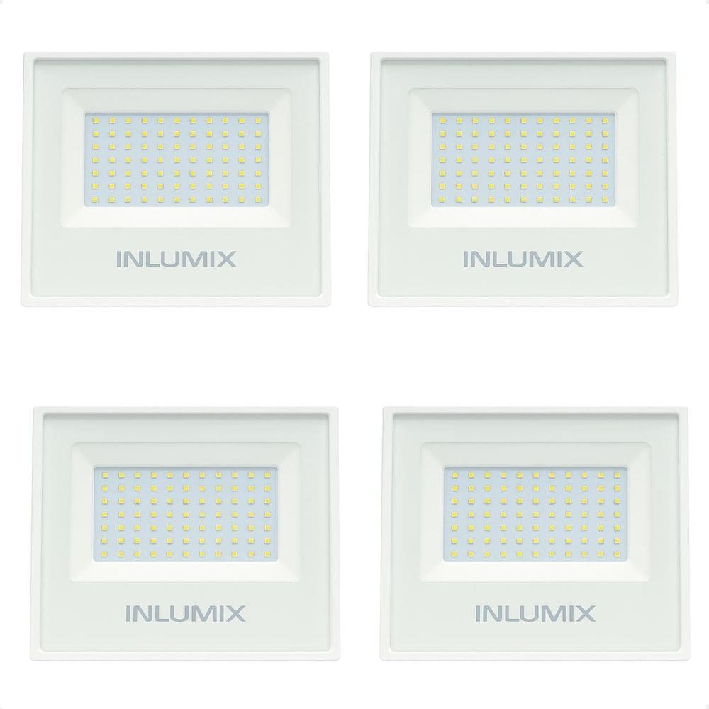 Kit 4 Refletor Holofote De Led 50W Branco Frio 6500K Branco