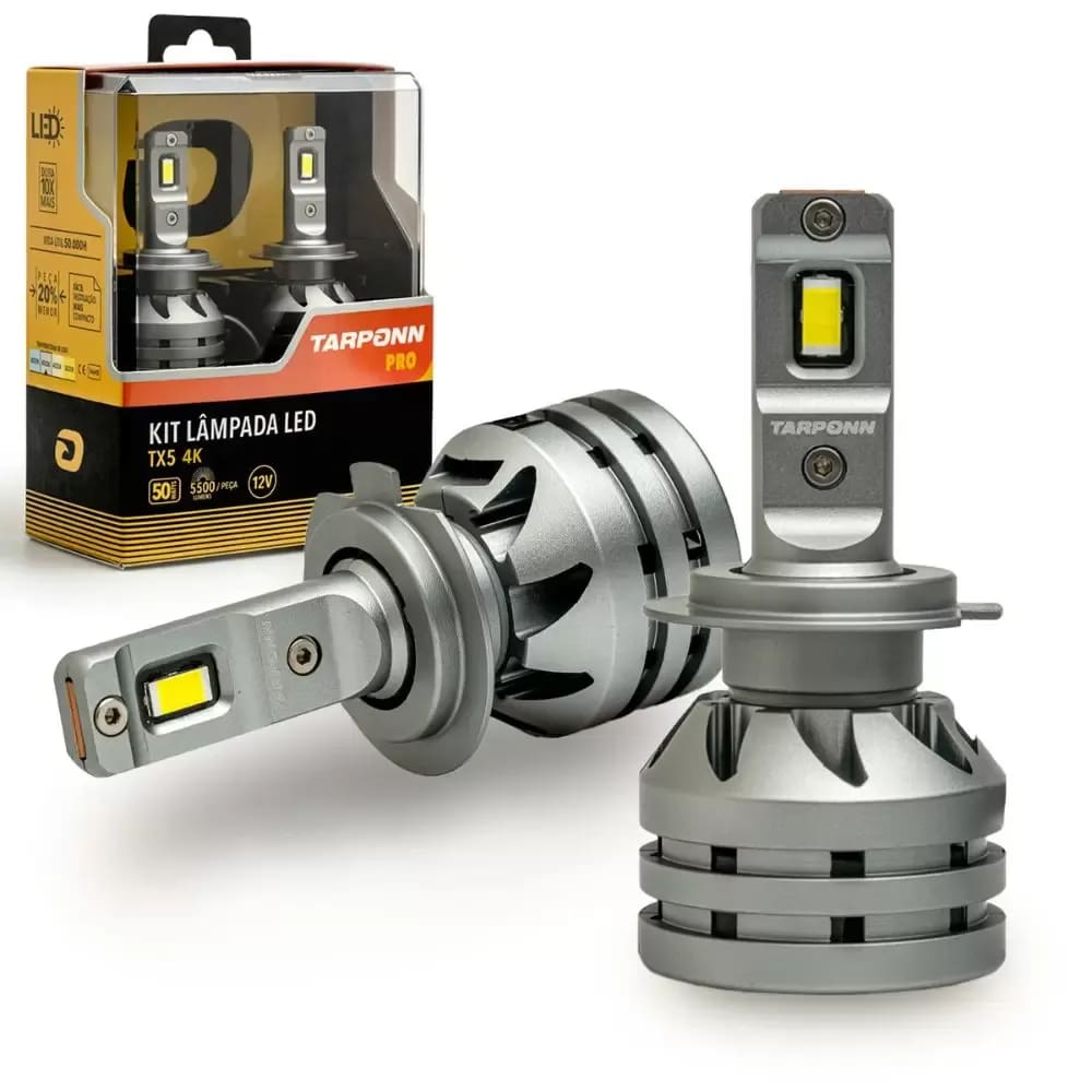 Kit Lâmpadas Led Tarponn TP-6413 TX5 Pro H7 4000k 50W