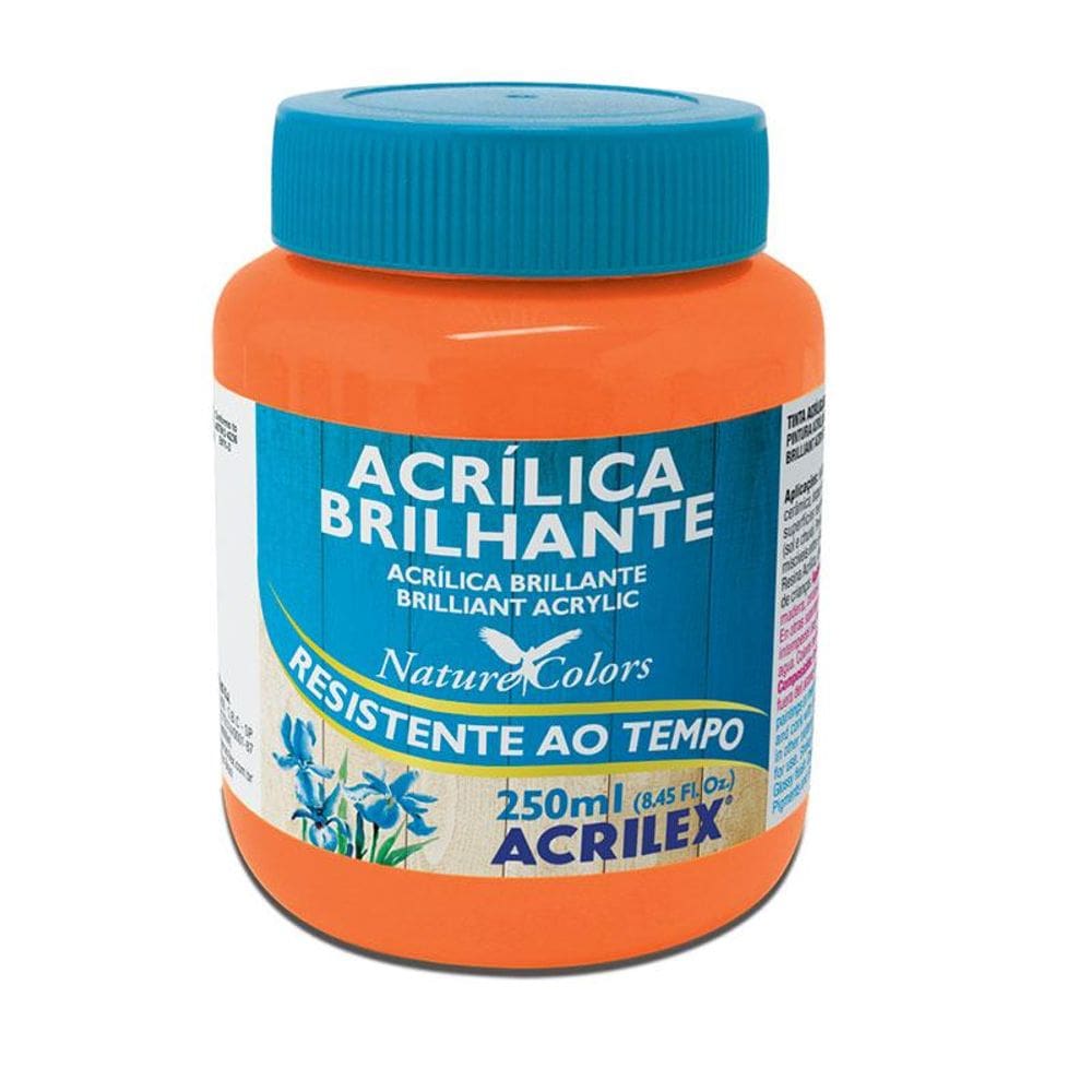 Tinta acrílica brilhante Laranja 250ml 517 Acrilex