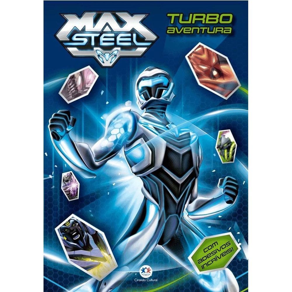 Livro Diversão Com Adesivos Max Steel Turbo Aventura