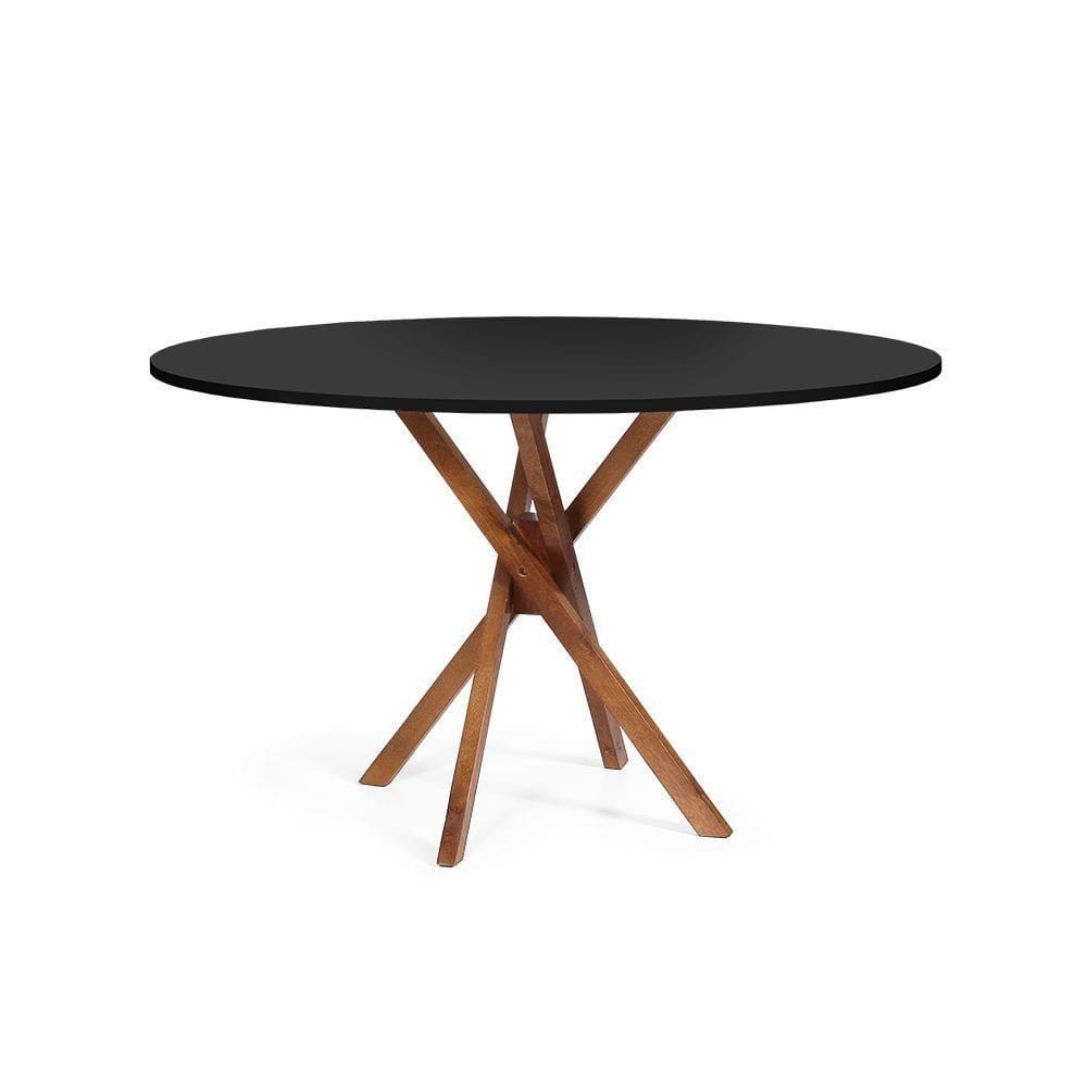Mesa de Jantar Redonda 6 Lugares 120cm em Madeira June - Straub Web