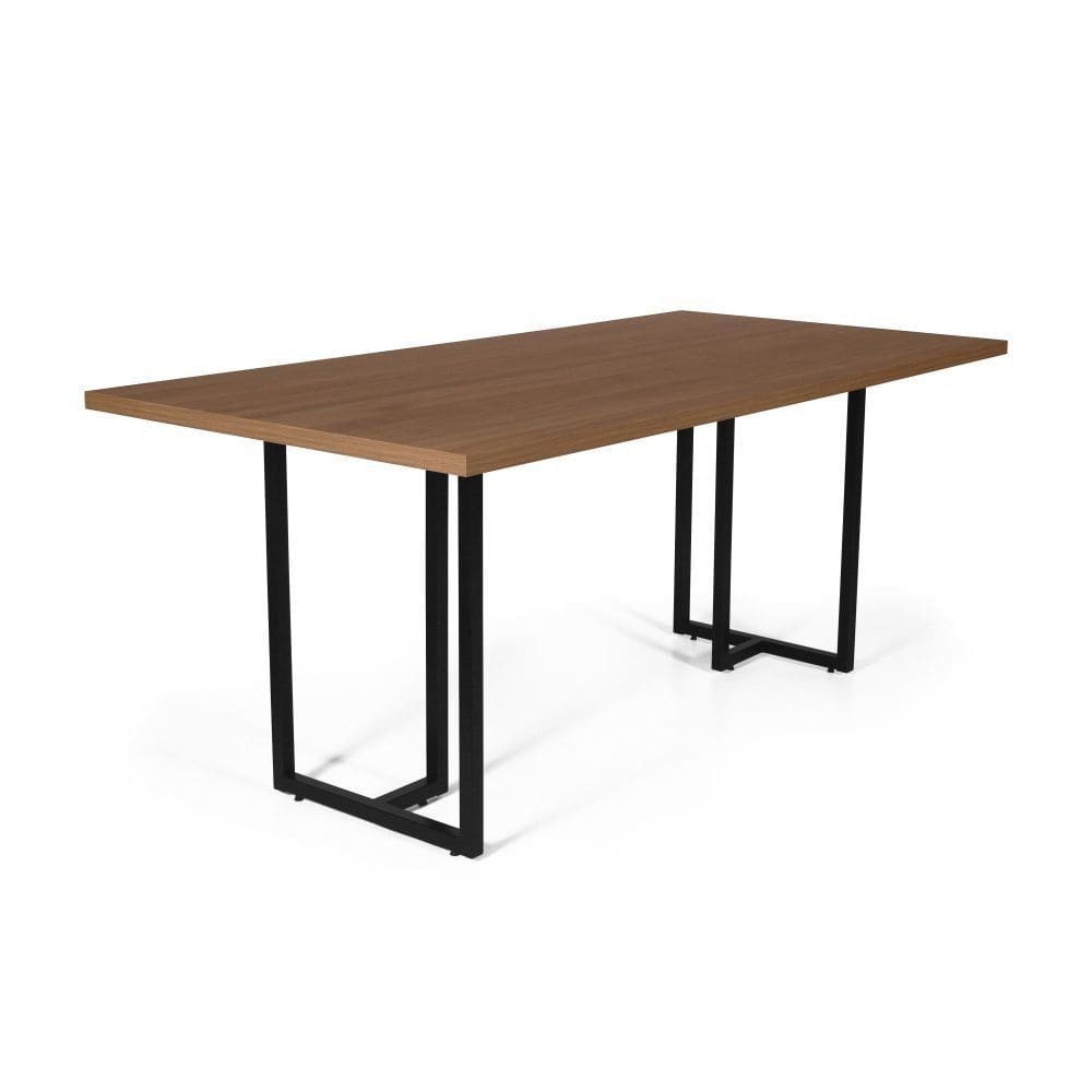 Mesa de Jantar Retangular Industrial 6 Lugares 180x90cm Atos - Straub Web