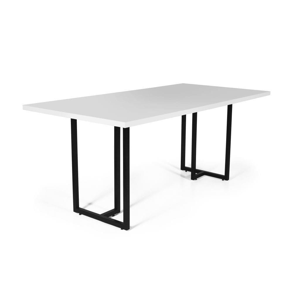 Mesa de Jantar Retangular Industrial 6 Lugares 180x90cm Atos - Straub Web