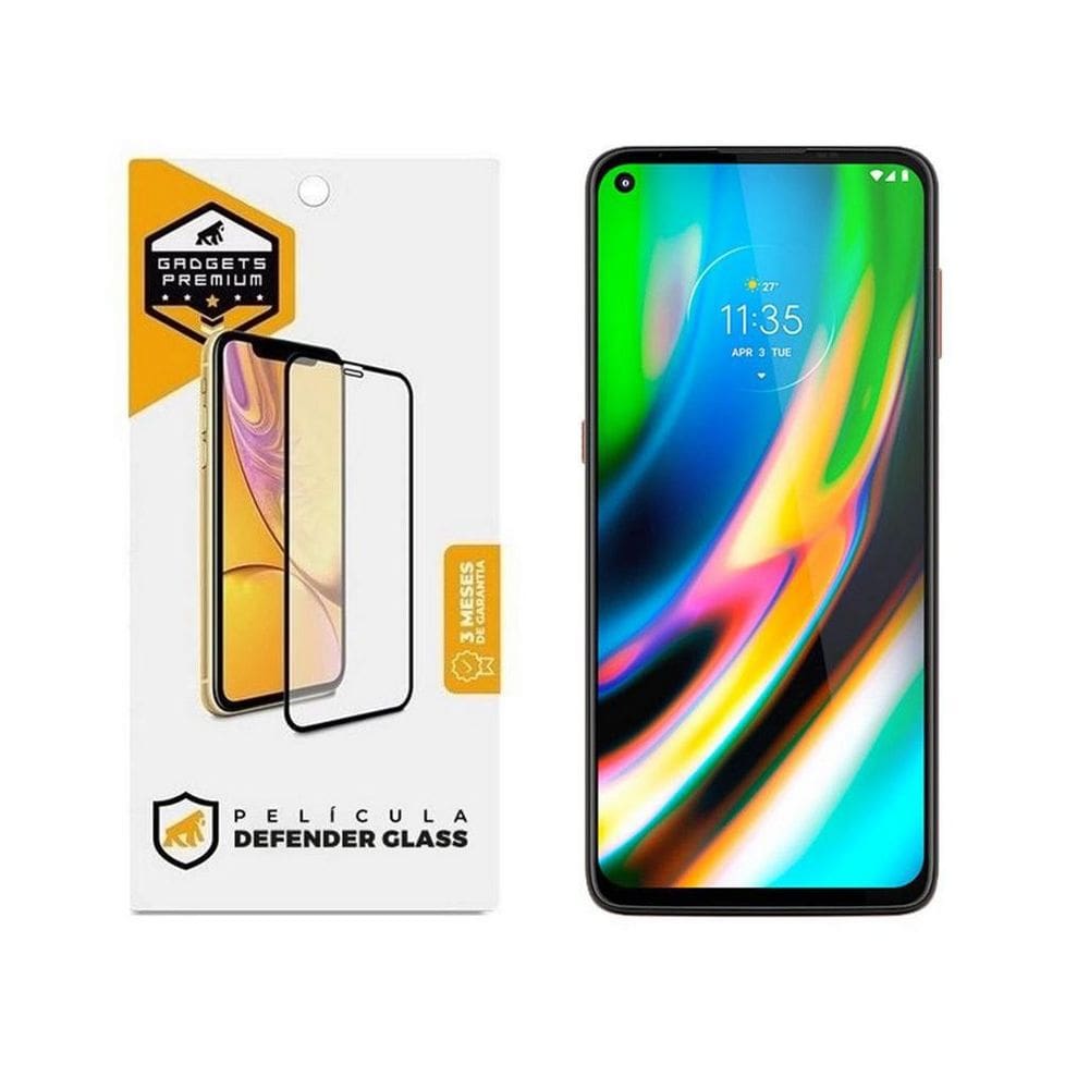 Película Defender Glass Moto G9 Plus - Preta