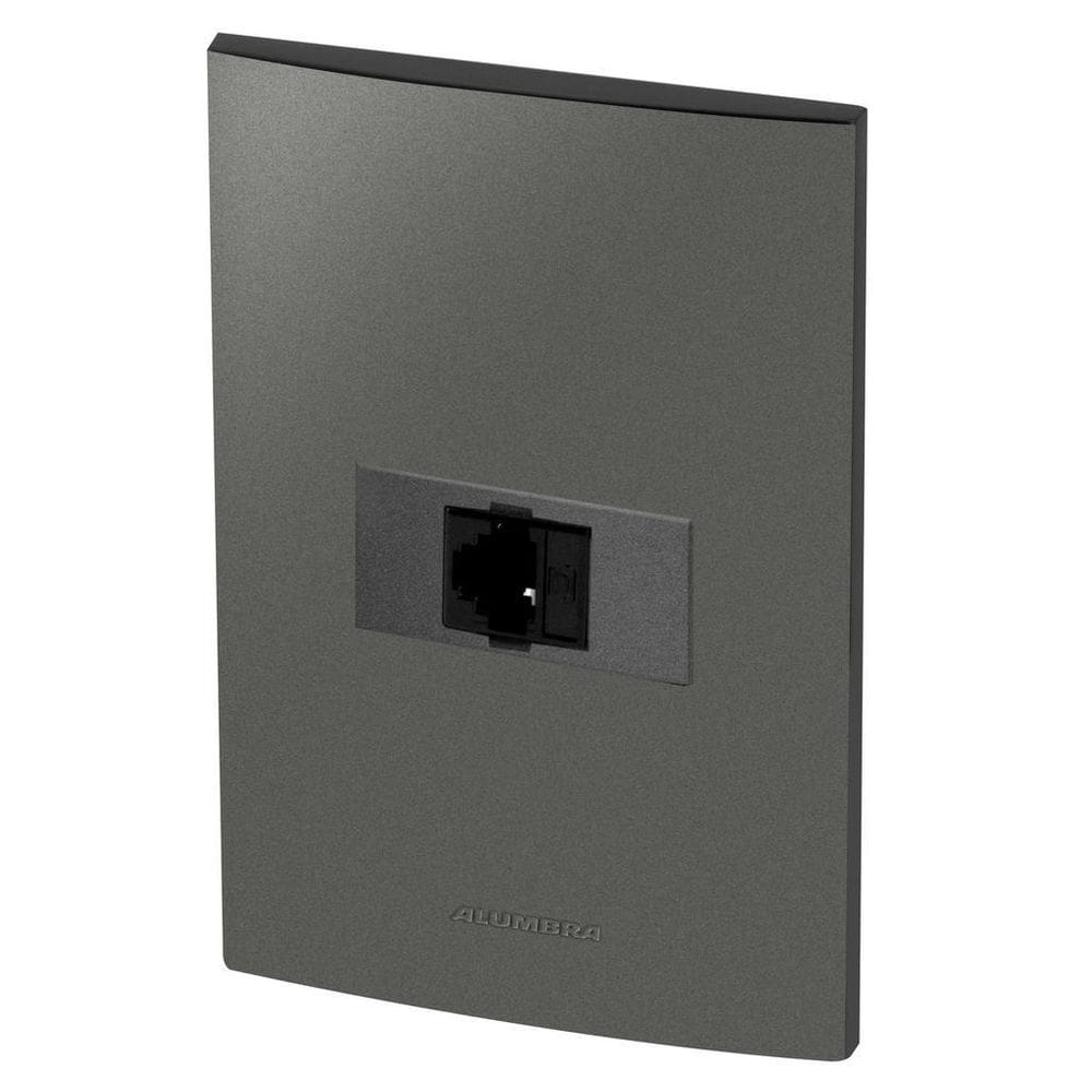 Conjunto 1 Tomada Telefone Rj11 - Inova Grafite - Agt24