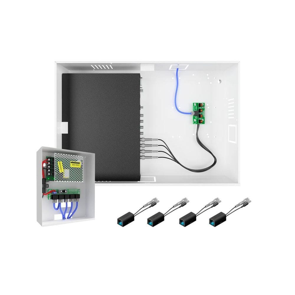 Power Balun Hd 4000 Onix Organizador Cftv 04 Canais Vertical