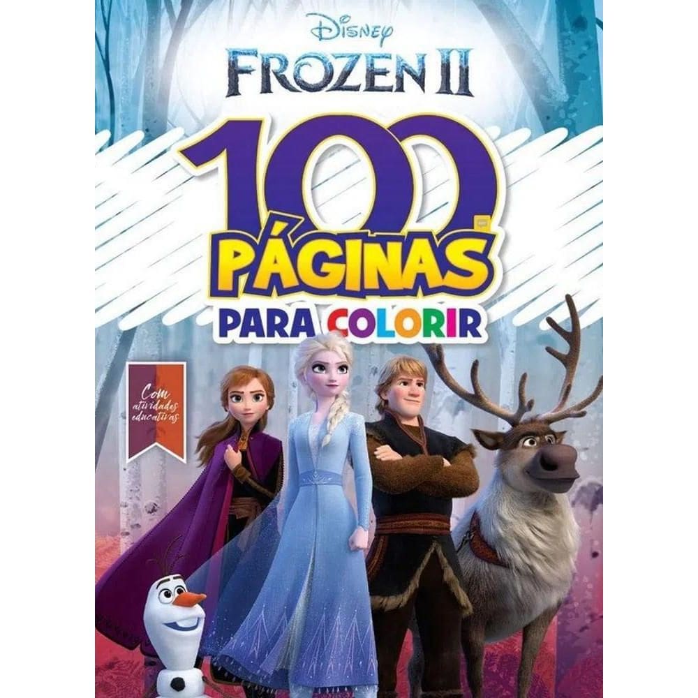 Livro 100 Páginas Para Colorir Disney Frozen 2