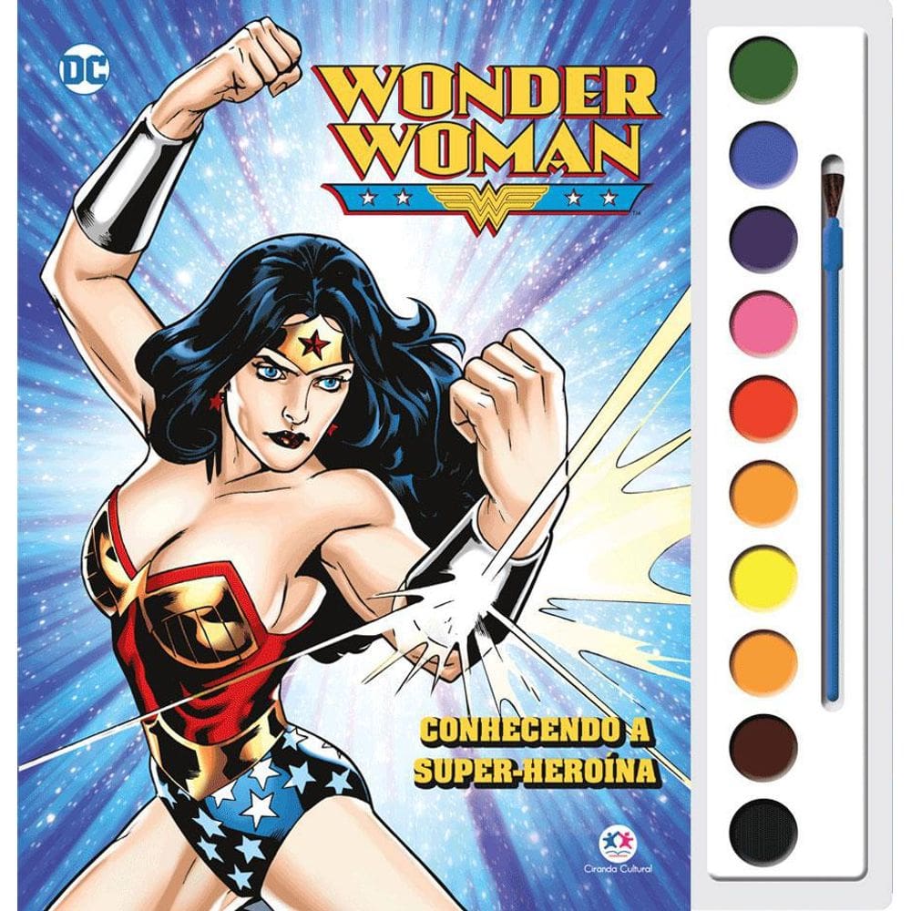 Livro Aquarela Wonder Woman Conhecendo A Super-Heroína