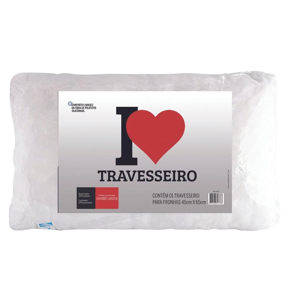 Travesseiro I Love Fibra 45X65Cm Fibrasca