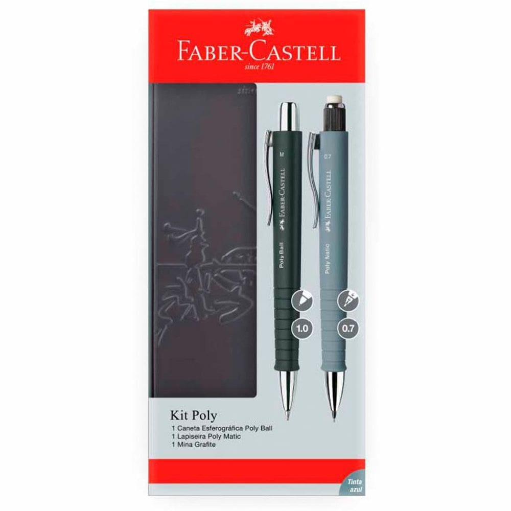 Kit escrita Poly caneta 1.0 + lapiseira 0.7 Faber-Castell