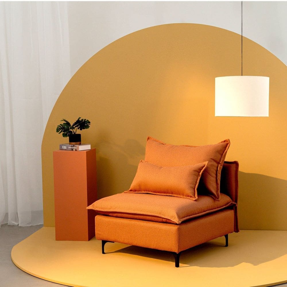 Sofá Modular com Encosto Pé Metal Sôma Cabecasa Madeiramadeira Mocha Mousse