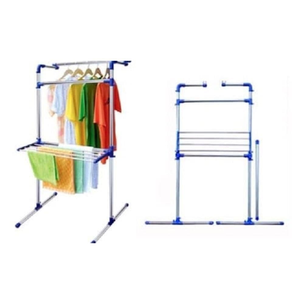 Varal Chao Em Aco Ajustavel Arara Roupas Secador Cabideiro Inox Multiuso