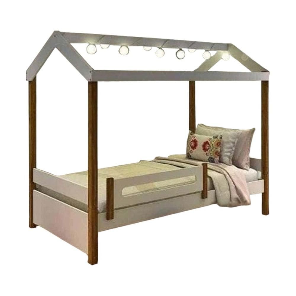 Cama Casa Eliz Branca com LED