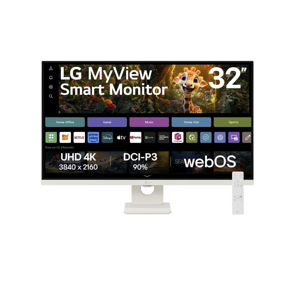 Monitor LG MyView Smart 32SR73U-W Tela UHD 4K 32”, WebOS, ThinQ Home, Air Play, Screen Share, Bluetooth