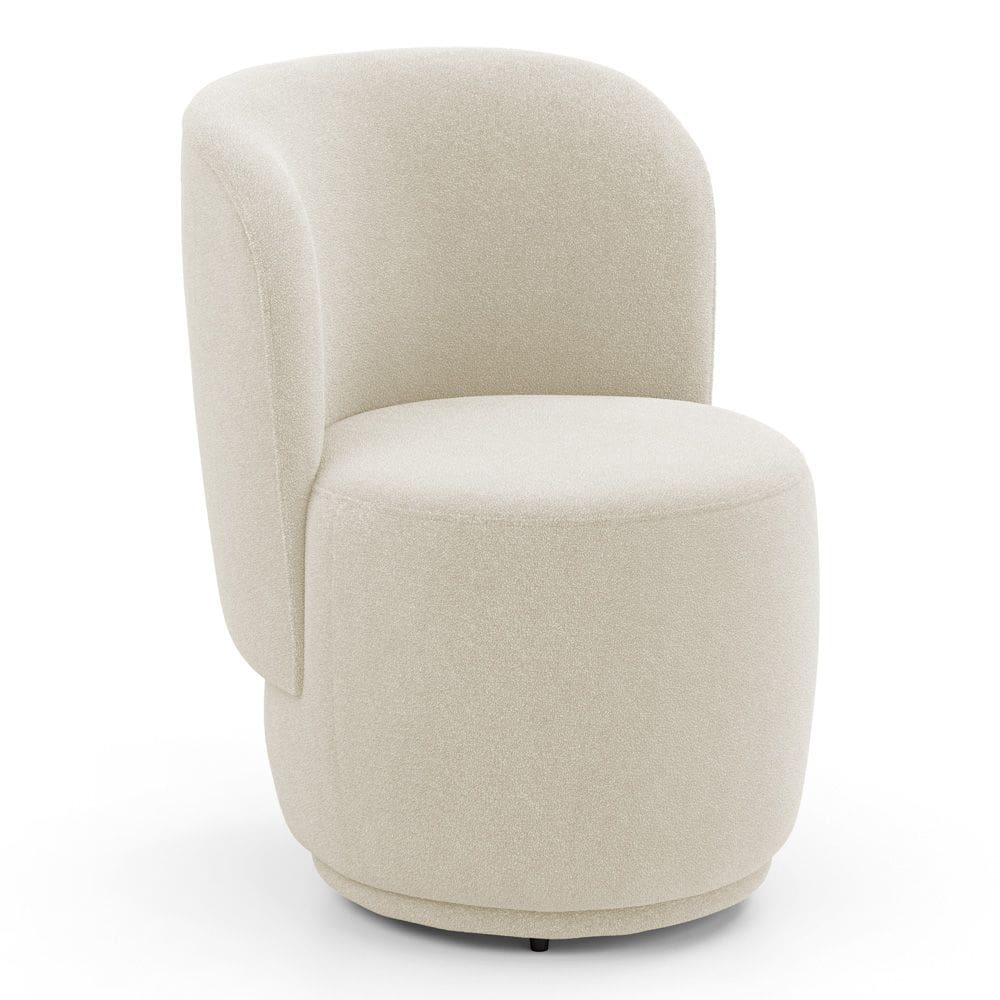 Poltrona Orgânica Decorativa Living Molly Bouclê Bege - Abmaza