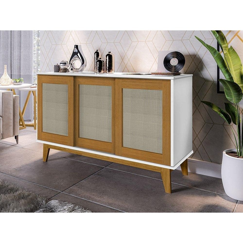 Buffet Detroit 3 Portas Branco / Madeira - Tebarrot