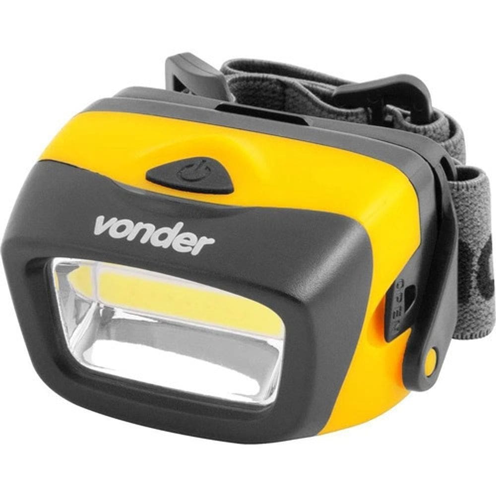 Lanterna De Cabeça Led Cob Lcv 120 Lúmens Capacete Vonder Branco Amarelo