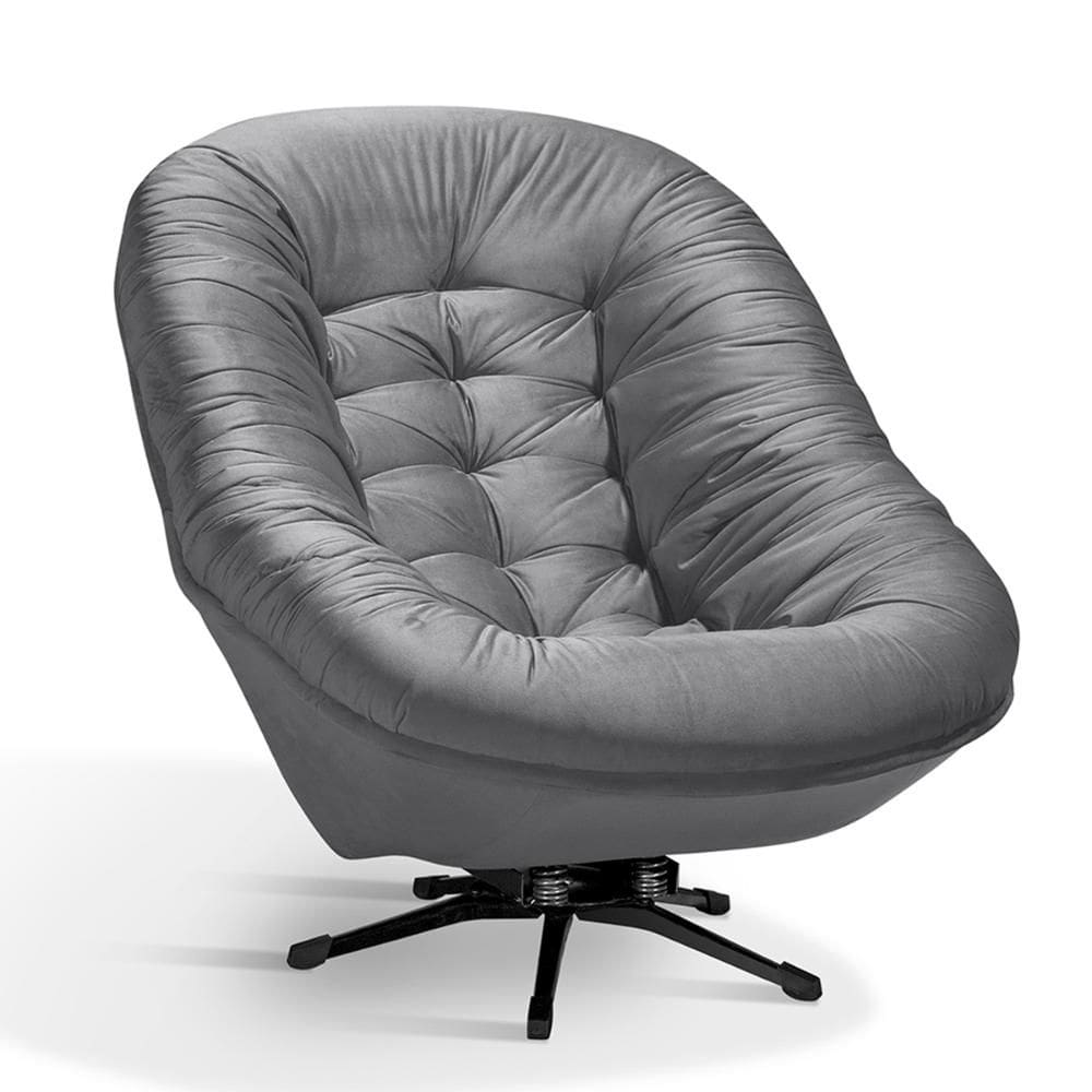 Poltrona Ibiza Sala Conforto em Veludo e Pés Giratórios