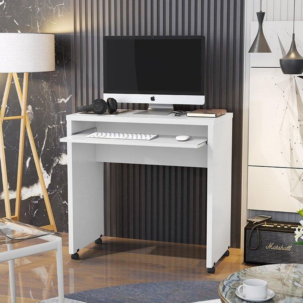 Escrivaninha com apoio para teclado Branco 6066 - JB