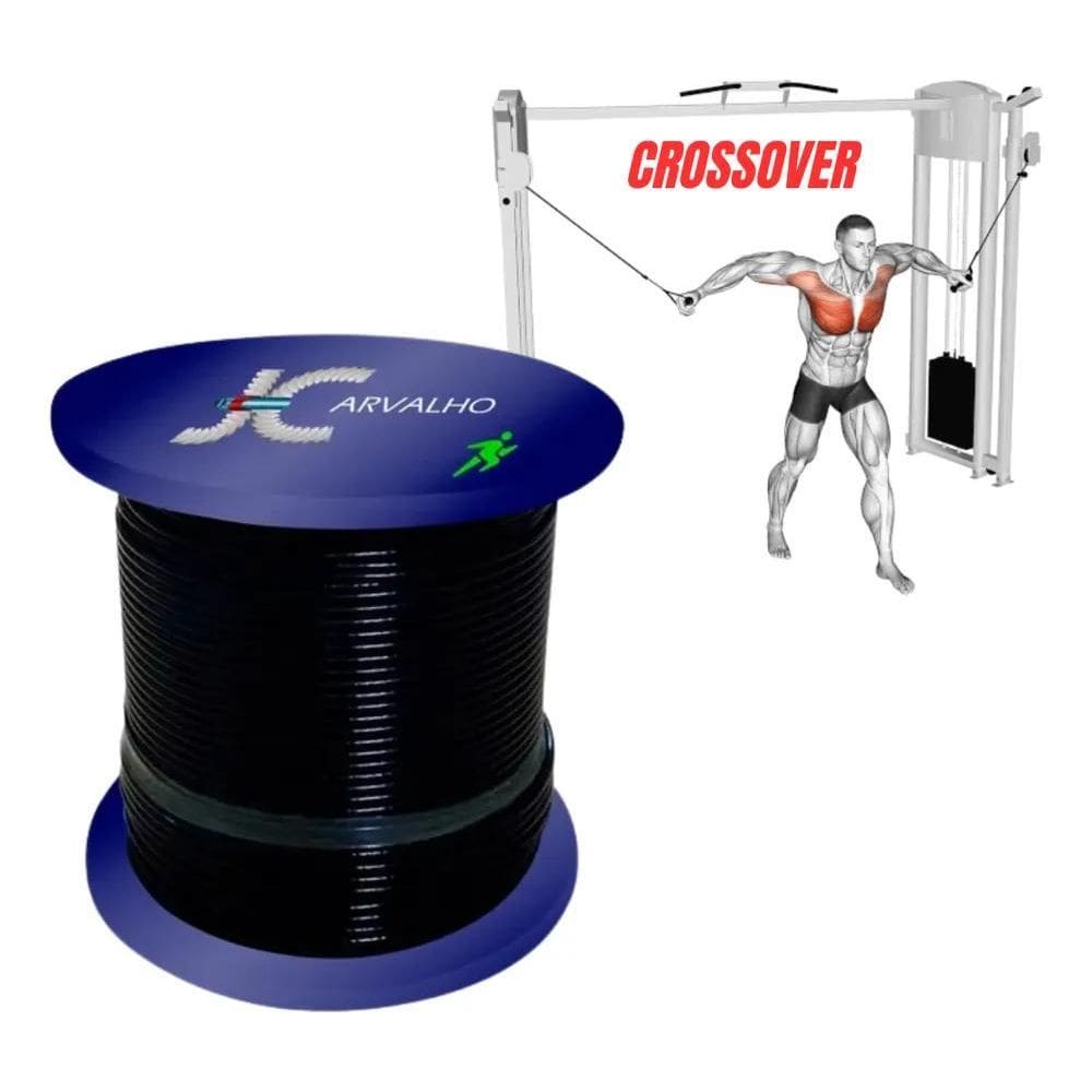10X 50M Cabo De Aço 1/8 6X19 Revestido Nylon Academia Resis