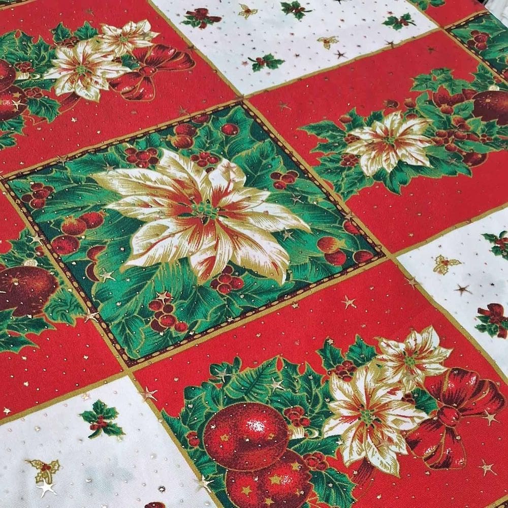 Tecido Oxford Natal Estampado Natalino Brilho Rolo 3 Metros