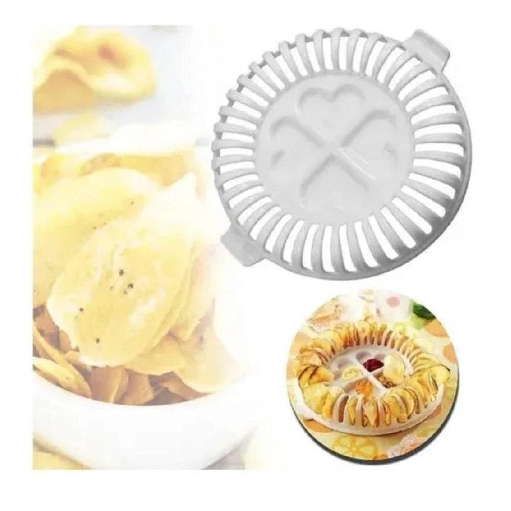Kit Fatiador E Forma Fritar Batata Chips Microondas Assa Sem Oleo Cenoura Maca Cortador Com Molheira