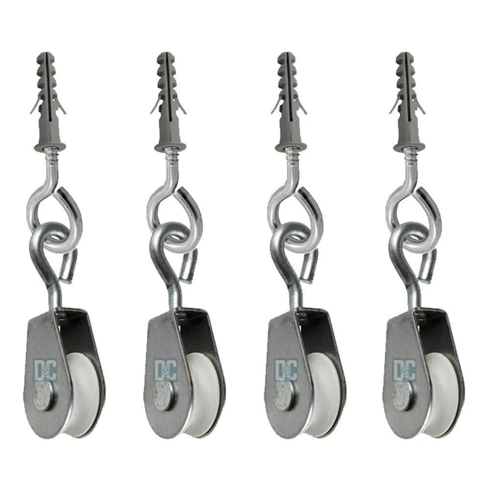 10X Roldana 2Cm Plástica E Metal Cinza Com Olhal Até 30Kg 4