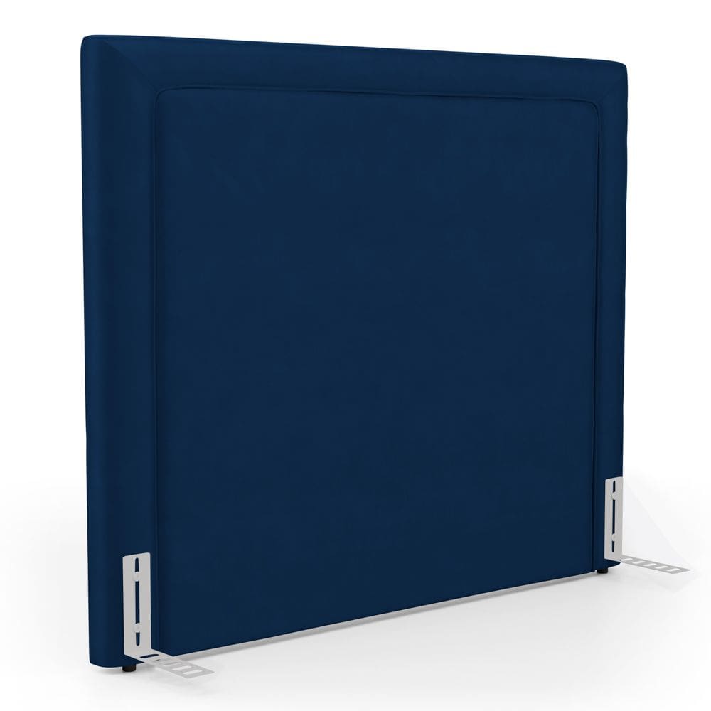 Cabeceira Cama Box Casal Padrão Alba 140cm com Frame Veludo Azul Marinho - Abmaza
