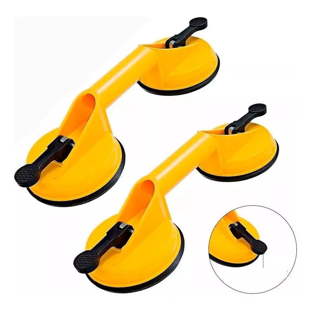 10X Par Ventosa Dupla 80Kg 2Un Vidros Pisos Porcelanatos Pe